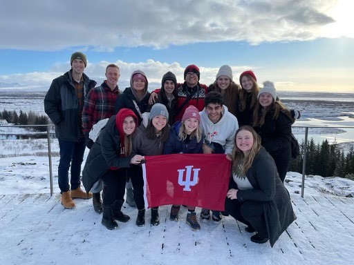 Barnes' students on an educational tour of Iceland