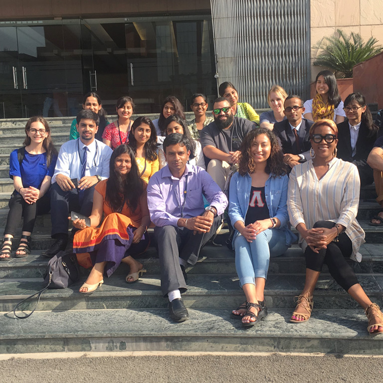 A group of students pose for a photo.